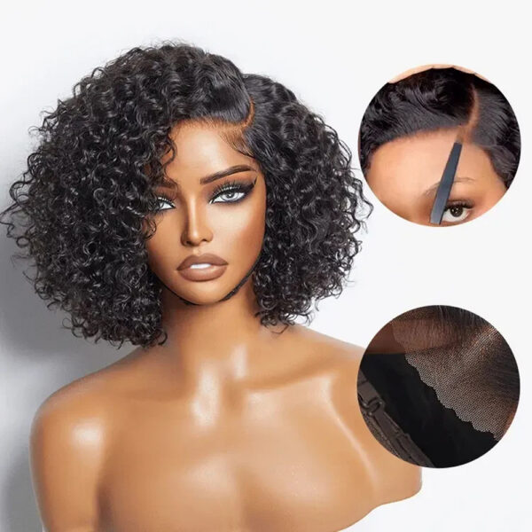 150% Density 8-Inch Glueless Minimalist HD Lace Wig Kinky Curly Human Hair