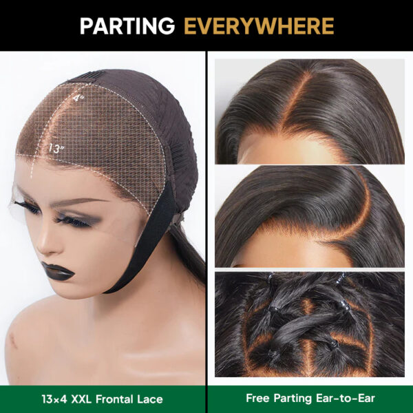 150% Density HD 10-Inch 13x4 Glueless Frontal Lace Closure Wig Straight Silky Blunt Cut Short Bob Wig Human Hair