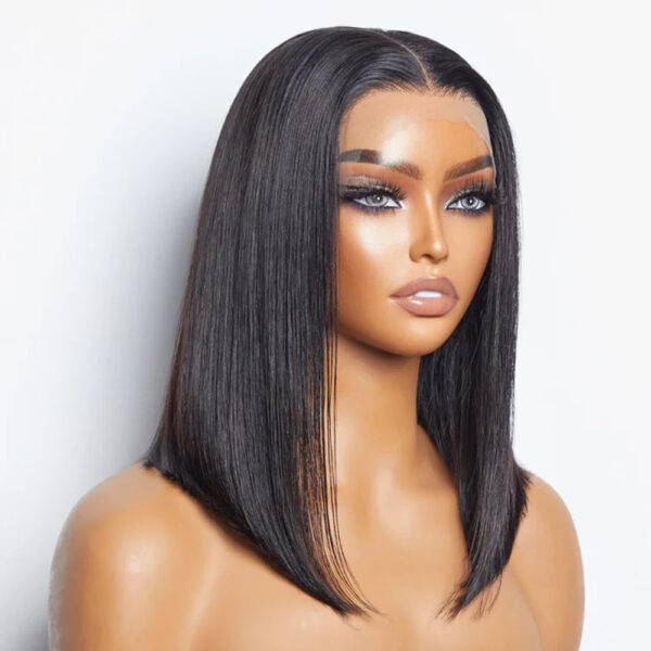 150% Density 13x4 Frontal Lace Closure Bob Wig Straight Human Hair