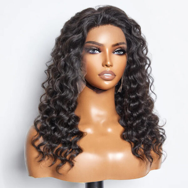 150% Density 13x4 Glueless Frontal Lace Closure Wig Loose Deep Wave Human Hair