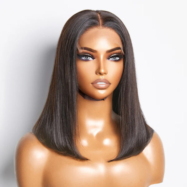 150% Density 5×5 Glueless Lace Closure Bob Wig Straight Human Hair