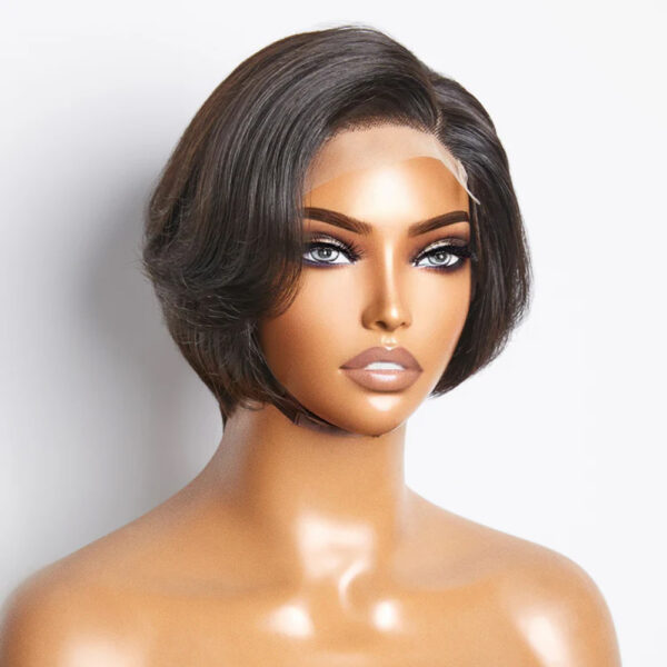 150% Density 8-Inch 4×4 Lace Closure Bob Wig Straight Human Hair