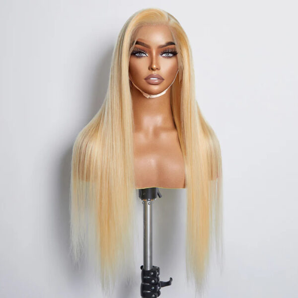 150% Density 13×4 Frontal Lace Closure #613 Blonde Wig Long Straight Human Hair