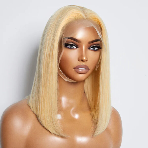 150% Density 13×4 Frontal Lace Closure #613 Blonde Wig Straight Human Hair