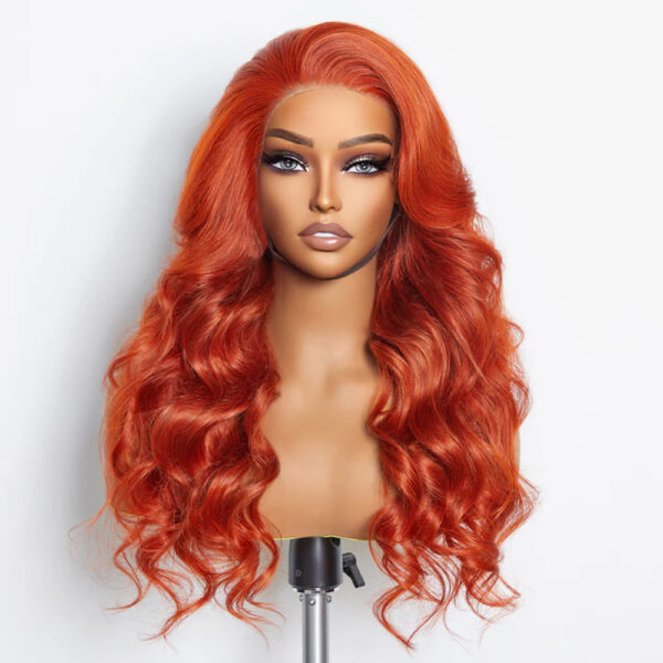 150% Density 24-Inch 13x4 Wear & Go Glueless Lace Closure Orange Wig Body Wave Human Hair