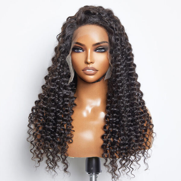 180% Density 13×6 HD Frontal Lace Wig Deep Curly Human Hair